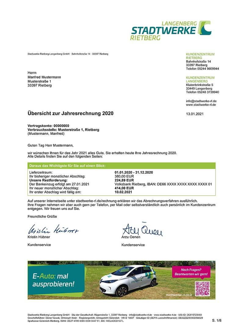 Rechnung Seite 1
